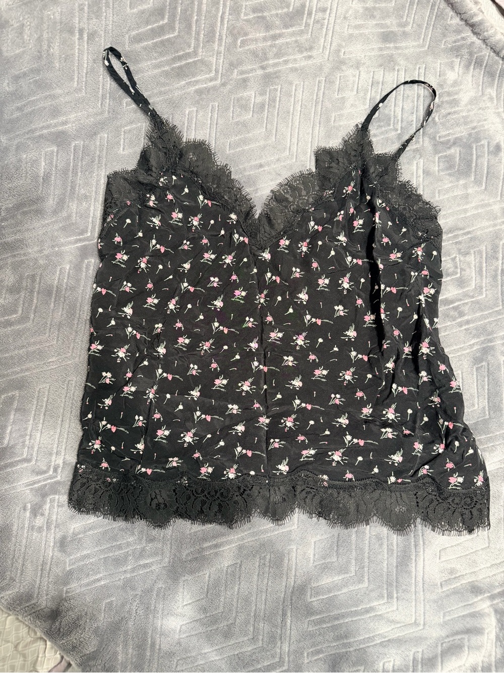 Victoria's Secret Black Floral Lace Cami